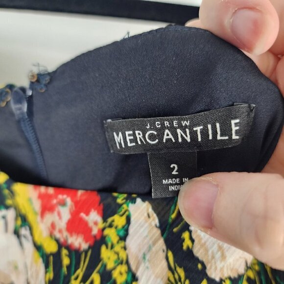 J. Crew Mercantile Dress 8 Maxi  Spaghetti Straps Chiffon Tiered Floral SIZE 2 - Picture 5 of 8